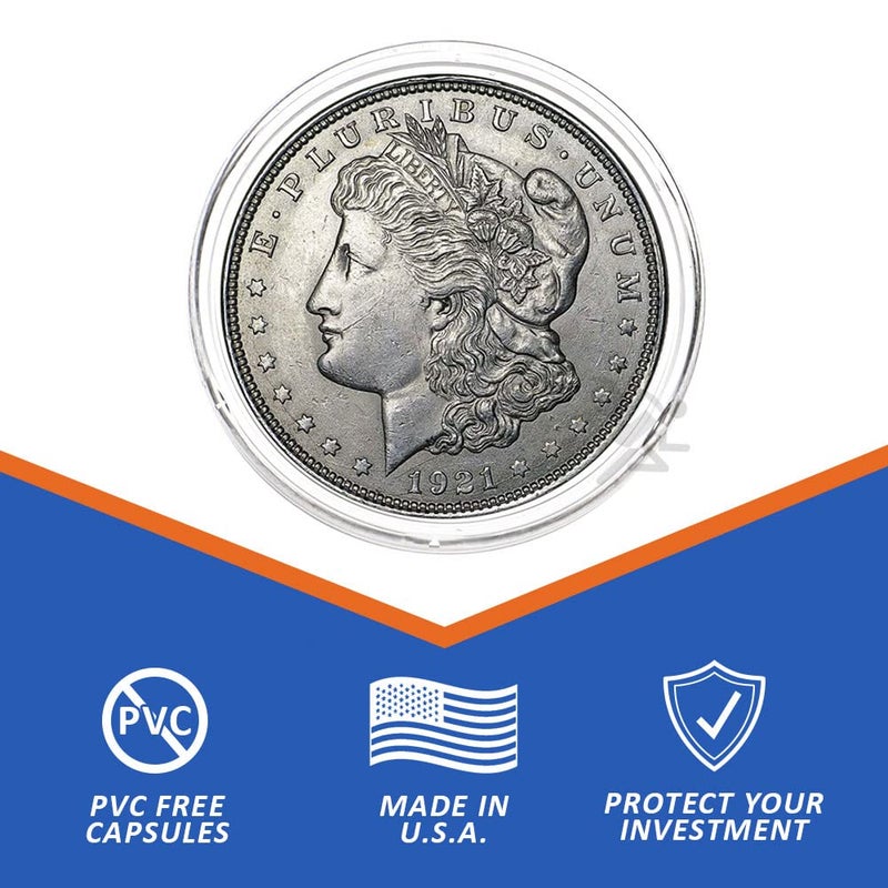 OnFireGuy 5pcs 38.1mm Direct Fit "H38" Coin Capsule Holders for 1oz Silver Dollar | Protective Coin Cases for Morgan, Peace, Eisenhower 1oz Silver Dollars - Image 2